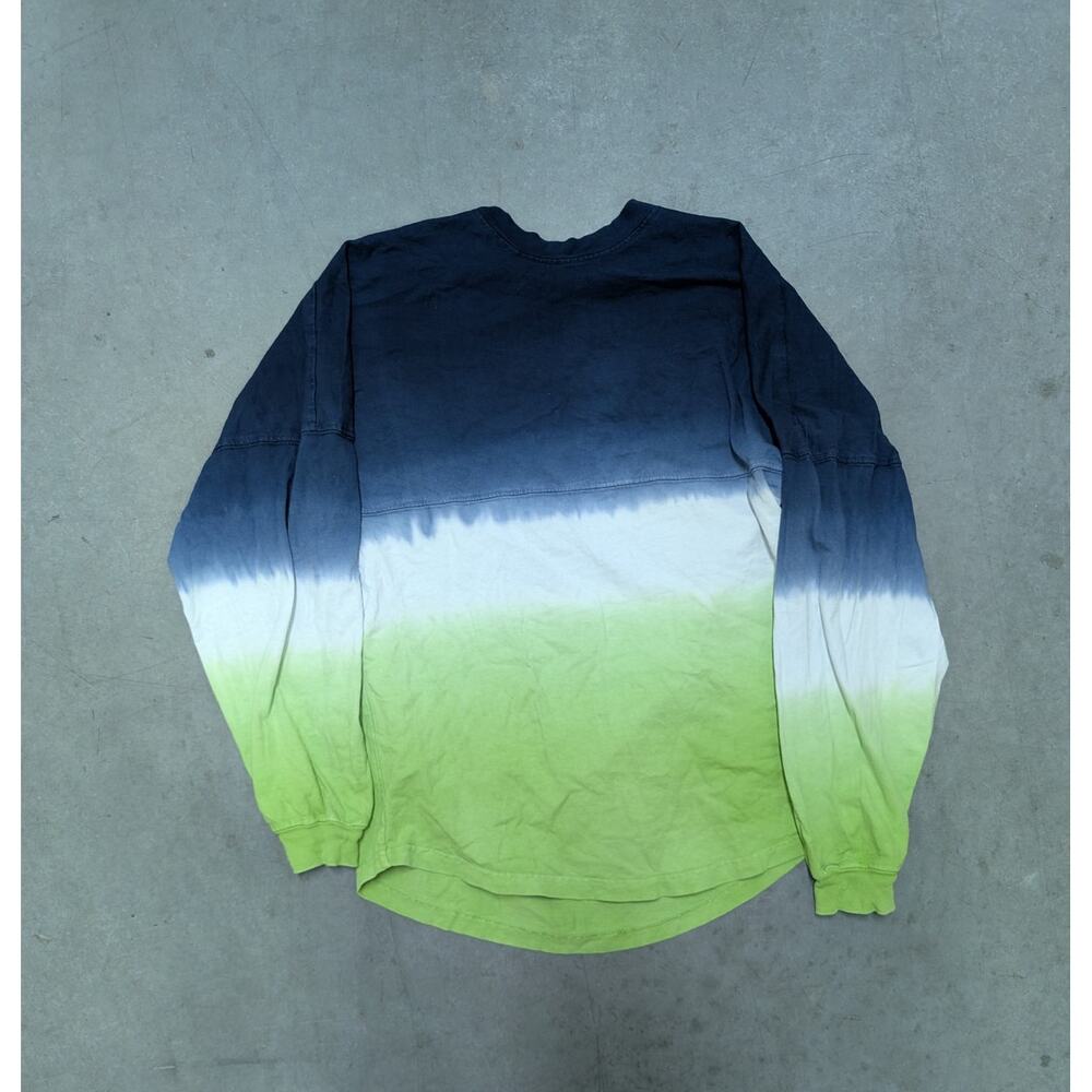 Spirit Jersey Maui Ombre Tie Dye Long Sleeve Shirt Blue Green Men's Small
